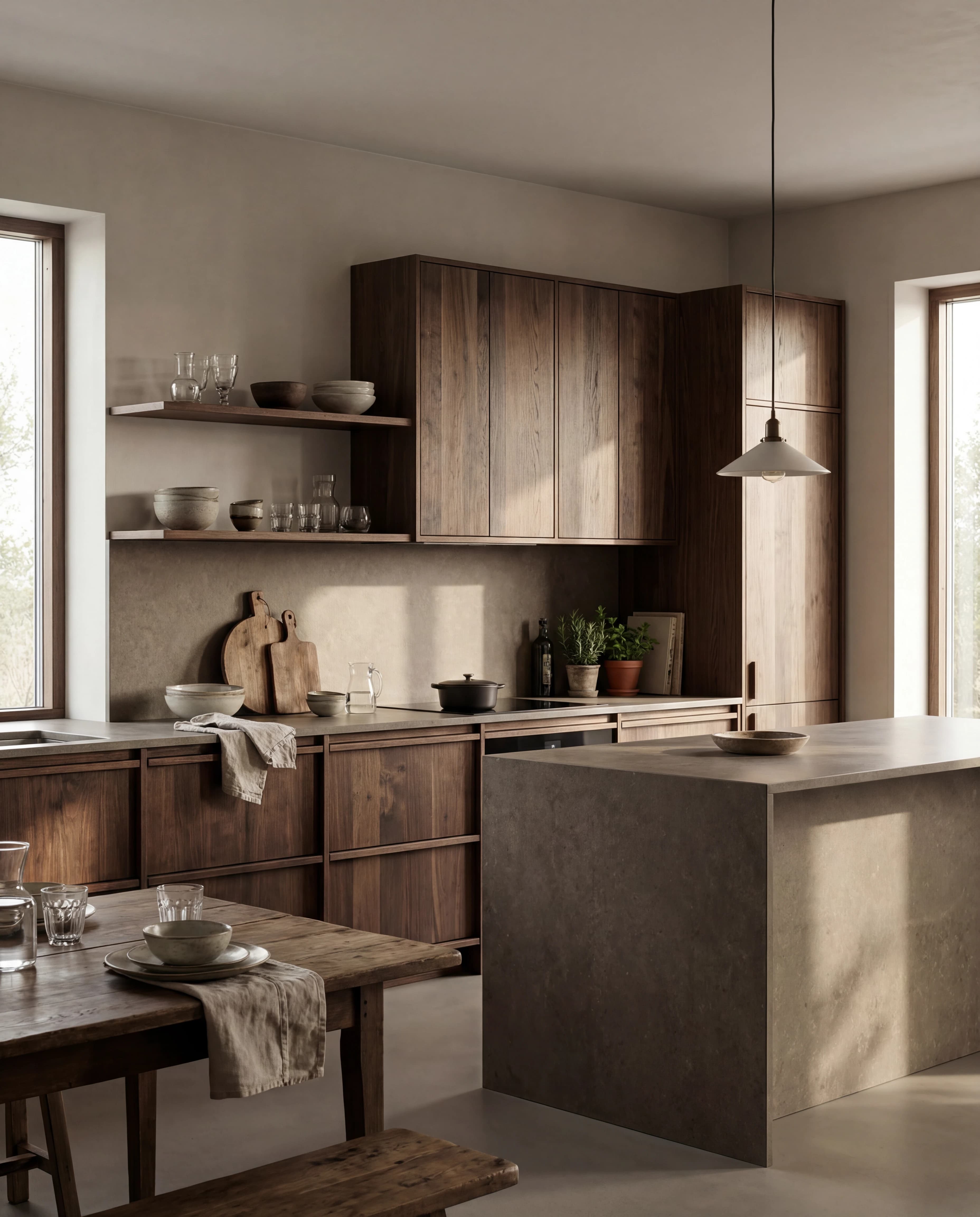 Between Mass and Atmosphere: A Kitchen - Kaliteli Render Mimari Görselleştirme